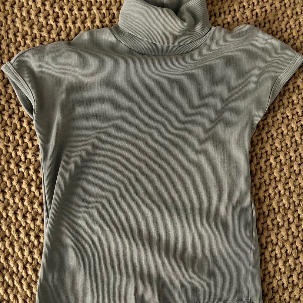 Sleek Gray Turtleneck Top